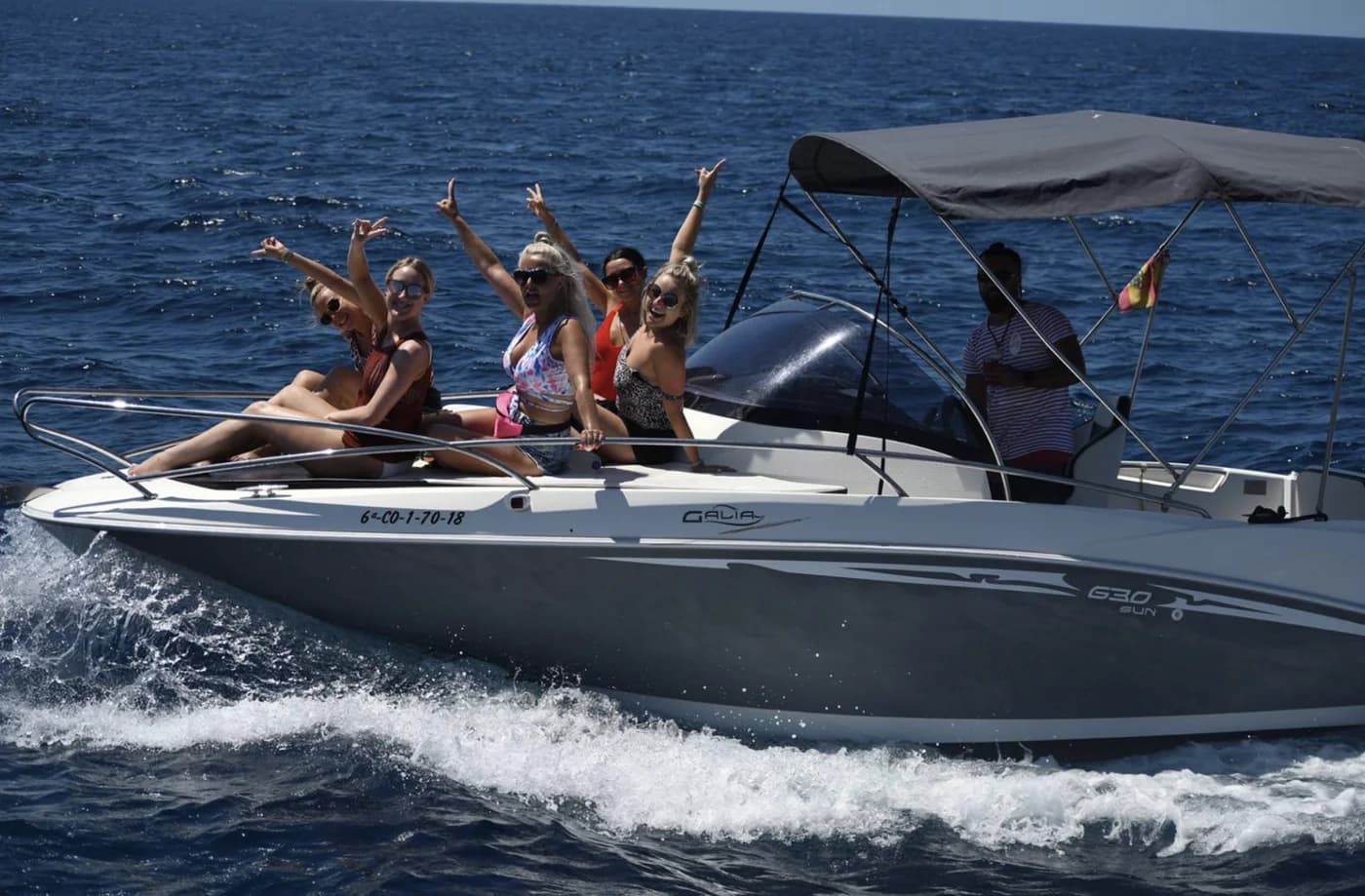 Galea 630 motorboat at sea Ibiza