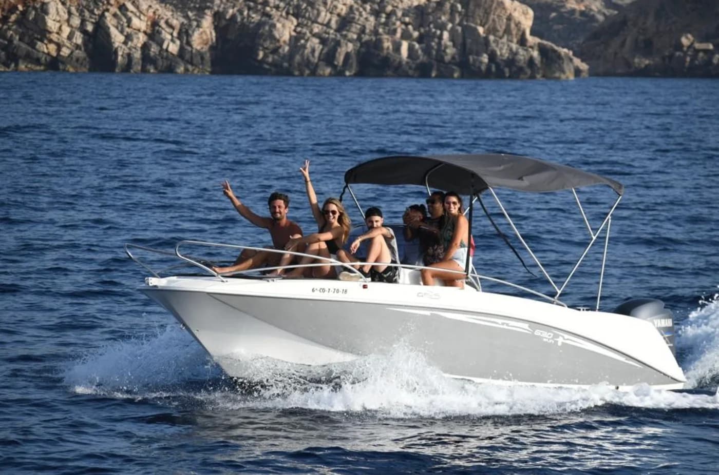 Galea 630 boat rental San Antonio Ibiza deck